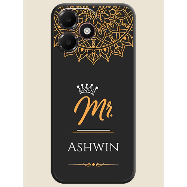 Mr Name with Floral Design On Space Black Custom Soft Matte Mobile Back Cover - Oppo K14 Lite 4G Mr Name with Floral Design On Space Black Custom Soft Matte Mobile Back Cover - Oppo K14 Lite 4G