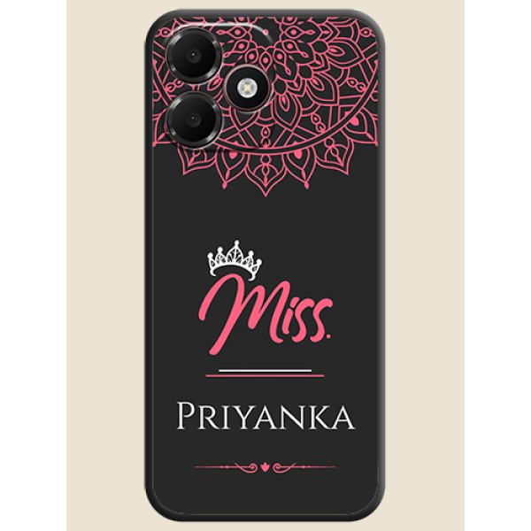 Mrs Name with Floral Design On Space Black Custom Soft Matte Mobile Back Cover - Oppo K14 Lite 4G Mrs Name with Floral Design On Space Black Custom Soft Matte Mobile Back Cover - Oppo K14 Lite 4G