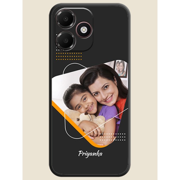 Yellow Triangle on Photo On Space Black Custom Soft Matte Mobile Back Cover - Oppo K14 Lite 4G