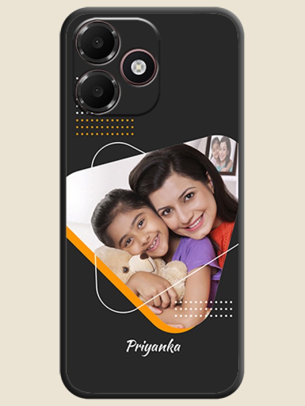 Yellow Triangle on Photo On Space Black Custom Soft Matte Mobile Back Cover - Oppo K14 Lite 4G
