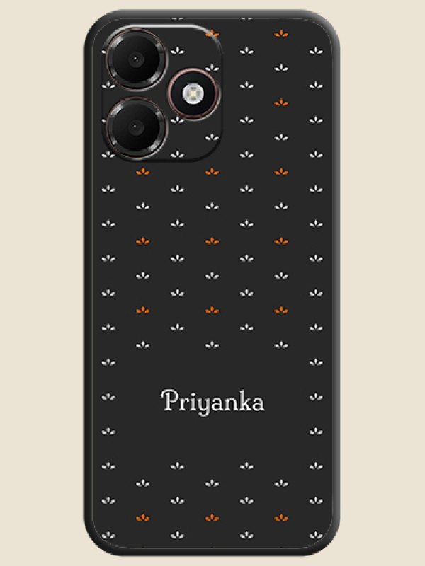 Simple Pattern With Custom Text On Space Black Custom Soft Matte Mobile Back Cover - Oppo K14 Lite 4G