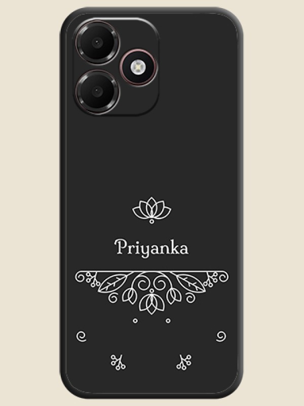 Lotus Garden Custom Text On Space Black Custom Soft Matte Mobile Back Cover - Oppo K14 Lite 4G