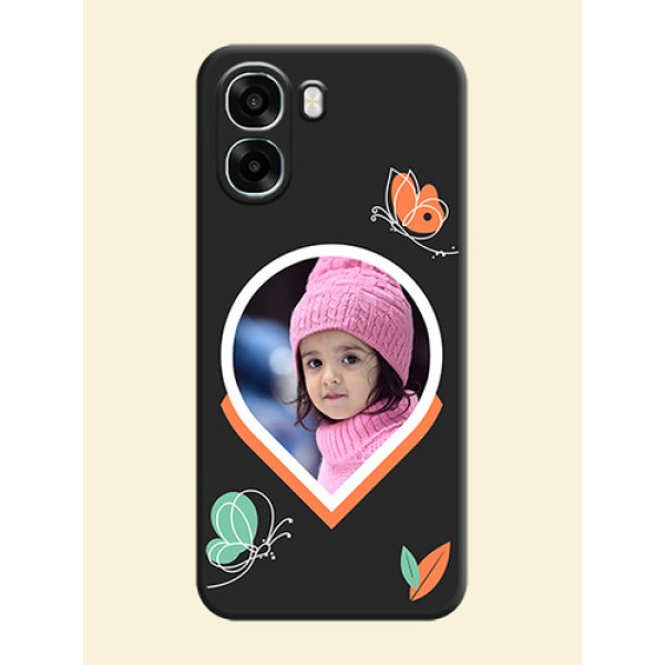 Upload Pic With Simple Butterly Design On Space Black Custom Soft Matte Mobile Back Cover - Oppo K14x 5G Upload Pic With Simple Butterly Design On Space Black Custom Soft Matte Mobile Back Cover - Oppo K14x 5G