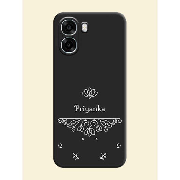 Lotus Garden Custom Text On Space Black Custom Soft Matte Mobile Back Cover - Oppo K14x 5G Lotus Garden Custom Text On Space Black Custom Soft Matte Mobile Back Cover - Oppo K14x 5G
