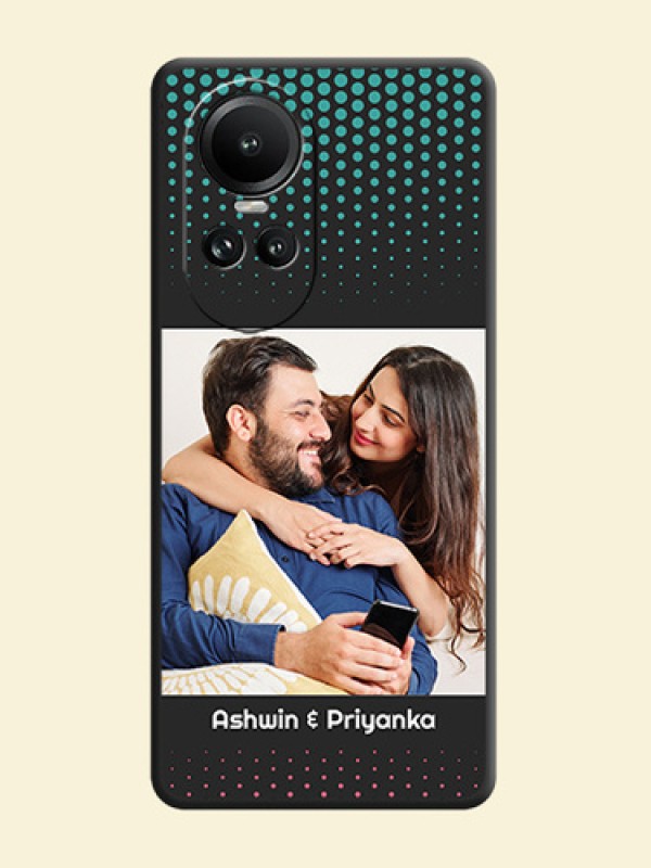 Faded Dots with Grunge Photo Frame and Text on Space Black Custom Soft Matte Phone Cases - Reno 10 5G