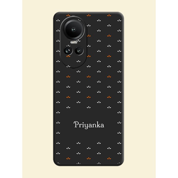 Simple Pattern With Custom Text On Space Black Personalized Soft Matte Phone Covers - Reno 10 5G Simple Pattern With Custom Text On Space Black Personalized Soft Matte Phone Covers - Reno 10 5G