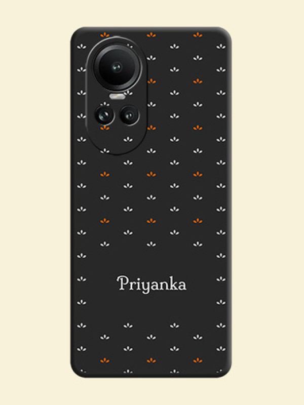 Simple Pattern With Custom Text On Space Black Personalized Soft Matte Phone Covers - Reno 10 5G