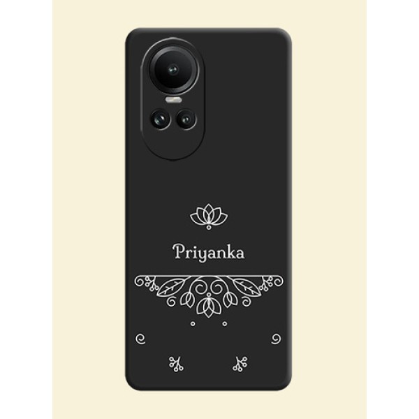 Lotus Garden Custom Text On Space Black Personalized Soft Matte Phone Covers - Reno 10 5G Lotus Garden Custom Text On Space Black Personalized Soft Matte Phone Covers - Reno 10 5G