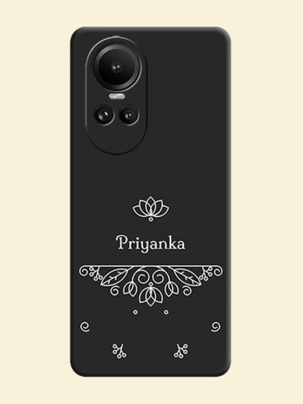 Lotus Garden Custom Text On Space Black Personalized Soft Matte Phone Covers - Reno 10 5G
