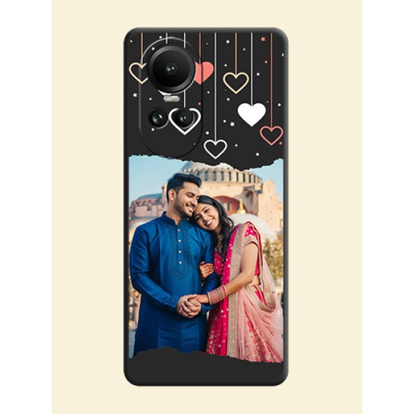 Love Hangings with Splash Wave Picture on Space Black Custom Soft Matte Phone Back Cover - Reno 10 Pro 5G Love Hangings with Splash Wave Picture on Space Black Custom Soft Matte Phone Back Cover - Reno 10 Pro 5G
