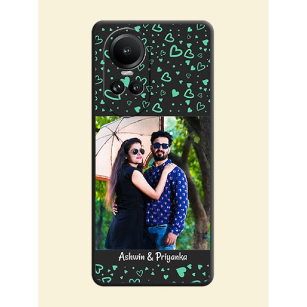 Sea Green Indefinite Love Pattern - Photo on Space Black Soft Matte Mobile Cover - Reno 10 Pro 5G Sea Green Indefinite Love Pattern - Photo on Space Black Soft Matte Mobile Cover - Reno 10 Pro 5G