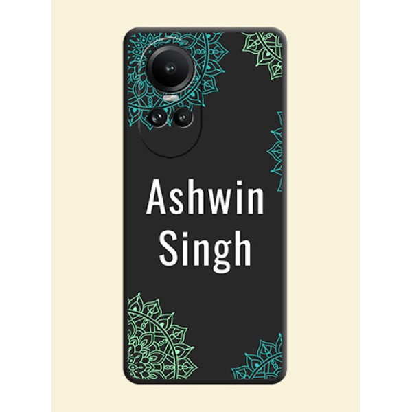 Your Name with Floral Design on Space Black Custom Soft Matte Back Cover - Reno 10 Pro 5G Your Name with Floral Design on Space Black Custom Soft Matte Back Cover - Reno 10 Pro 5G