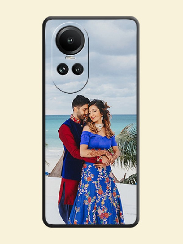 Full Single Pic Upload On Space Black Personalized Soft Matte Phone Covers - Reno 10 Pro 5G