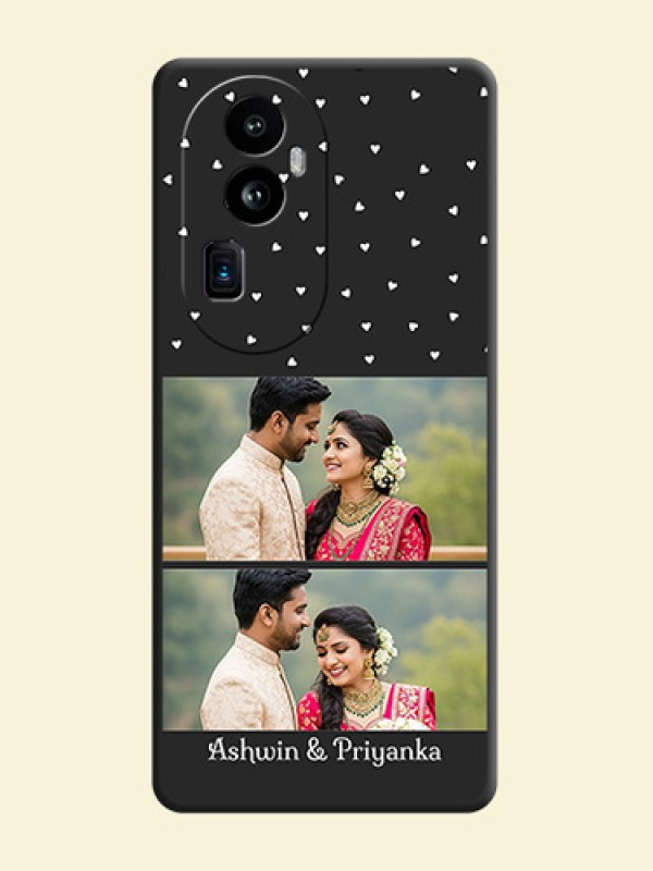 Miniature Love Symbols with Name on Space Black Custom Soft Matte Back Cover - Reno 10 Pro Plus 5G