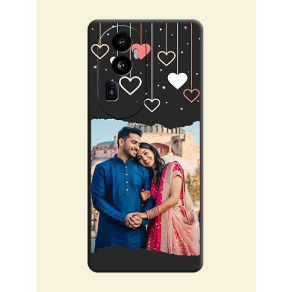 Love Hangings with Splash Wave Picture on Space Black Custom Soft Matte Phone Back Cover - Reno 10 Pro Plus 5G Love Hangings with Splash Wave Picture on Space Black Custom Soft Matte Phone Back Cover - Reno 10 Pro Plus 5G