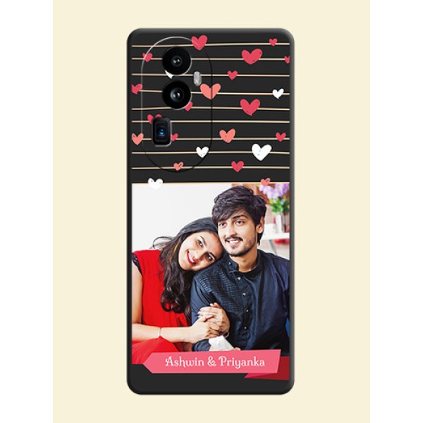 Love Pattern with Name on Pink Ribbon - Photo on Space Black Soft Matte Back Cover - Reno 10 Pro Plus 5G Love Pattern with Name on Pink Ribbon - Photo on Space Black Soft Matte Back Cover - Reno 10 Pro Plus 5G