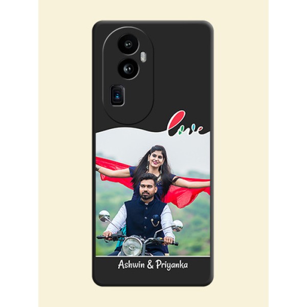 Fall in Love Pattern with Picture - Photo on Space Black Soft Matte Mobile Case - Reno 10 Pro Plus 5G