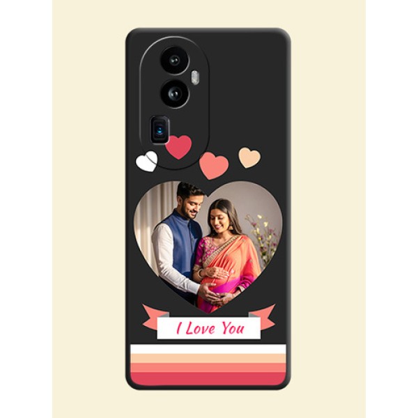 Love Shaped Photo with Colorful Stripes on Personalised Space Black Soft Matte Cases - Reno 10 Pro Plus 5G Love Shaped Photo with Colorful Stripes on Personalised Space Black Soft Matte Cases - Reno 10 Pro Plus 5G