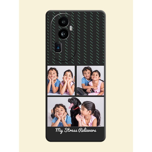 Cross Dotted Pattern with 2 Image Holder on Personalised Space Black Soft Matte Cases - Reno 10 Pro Plus 5G Cross Dotted Pattern with 2 Image Holder on Personalised Space Black Soft Matte Cases - Reno 10 Pro Plus 5G