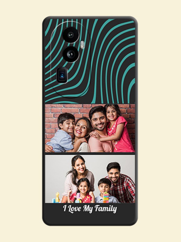Wave Pattern with 2 Image Holder on Space Black Personalized Soft Matte Phone Covers - Reno 10 Pro Plus 5G