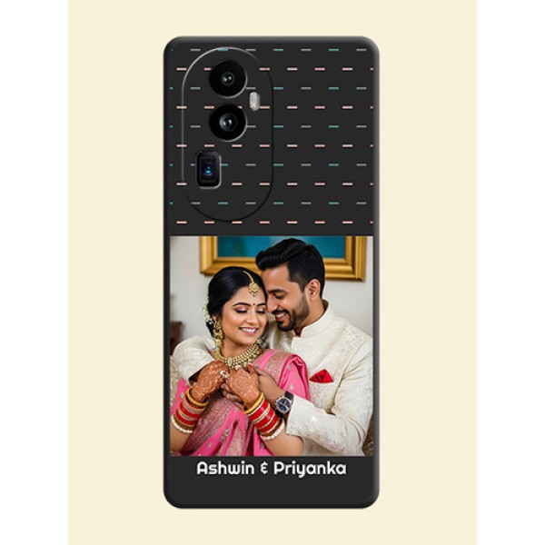 Line Pattern Design with Text on Space Black Custom Soft Matte Phone Back Cover - Reno 10 Pro Plus 5G Line Pattern Design with Text on Space Black Custom Soft Matte Phone Back Cover - Reno 10 Pro Plus 5G