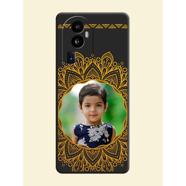 Round Image with Floral Design - Photo on Space Black Soft Matte Mobile Cover - Reno 10 Pro Plus 5G Round Image with Floral Design - Photo on Space Black Soft Matte Mobile Cover - Reno 10 Pro Plus 5G