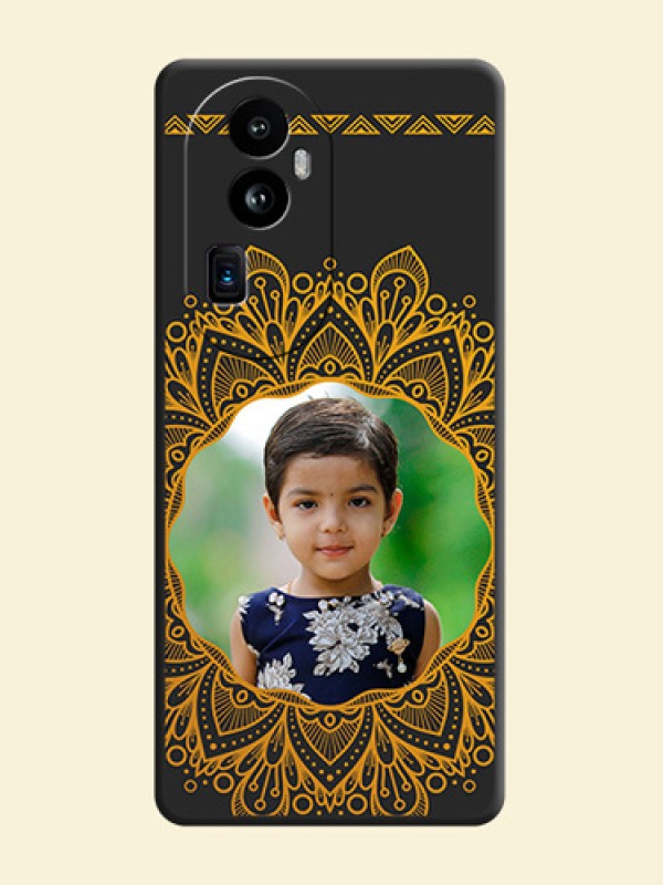 Round Image with Floral Design - Photo on Space Black Soft Matte Mobile Cover - Reno 10 Pro Plus 5G