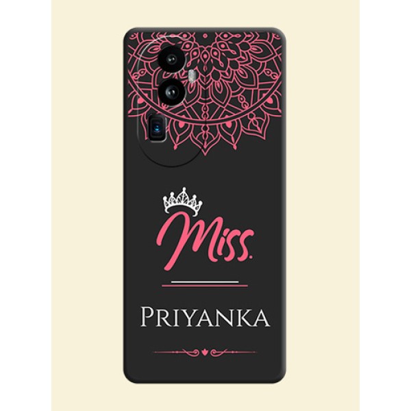 Mrs Name with Floral Design on Space Black Personalized Soft Matte Phone Covers - Reno 10 Pro Plus 5G Mrs Name with Floral Design on Space Black Personalized Soft Matte Phone Covers - Reno 10 Pro Plus 5G