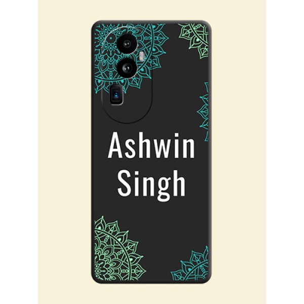 Your Name with Floral Design on Space Black Custom Soft Matte Back Cover - Reno 10 Pro Plus 5G Your Name with Floral Design on Space Black Custom Soft Matte Back Cover - Reno 10 Pro Plus 5G