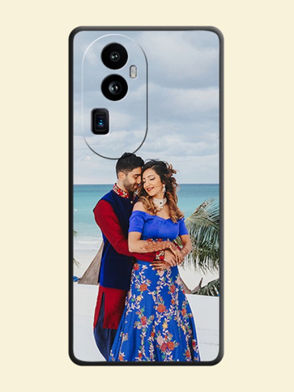 Full Single Pic Upload On Space Black Personalized Soft Matte Phone Covers - Reno 10 Pro Plus 5G