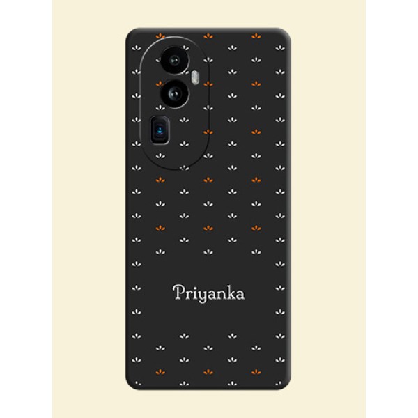 Simple Pattern With Custom Text On Space Black Personalized Soft Matte Phone Covers - Reno 10 Pro Plus 5G Simple Pattern With Custom Text On Space Black Personalized Soft Matte Phone Covers - Reno 10 Pro Plus 5G