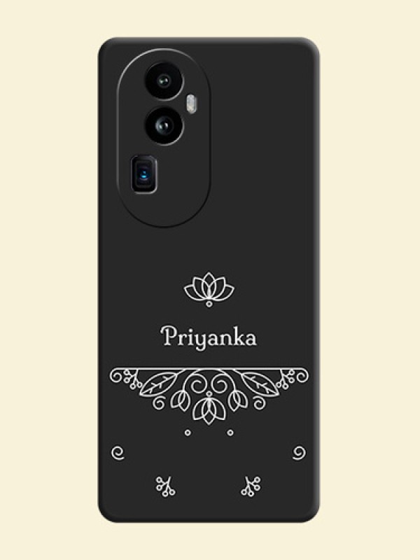 Lotus Garden Custom Text On Space Black Personalized Soft Matte Phone Covers - Reno 10 Pro Plus 5G