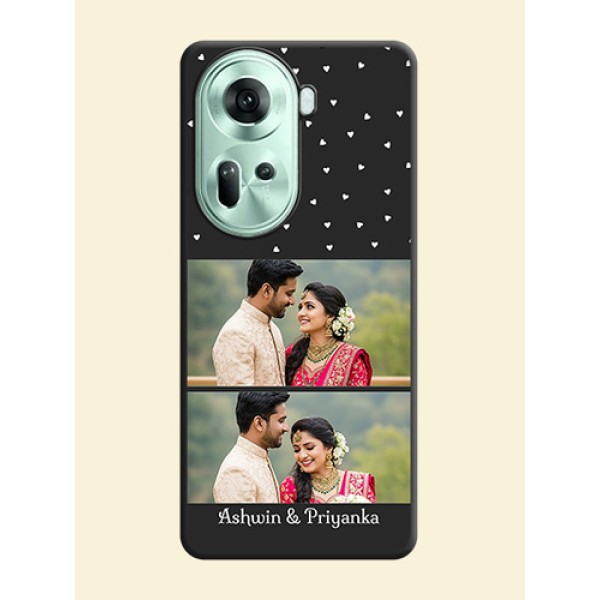 Miniature Love Symbols with Name on Space Black Custom Soft Matte Back Cover - Reno 11 5G Miniature Love Symbols with Name on Space Black Custom Soft Matte Back Cover - Reno 11 5G