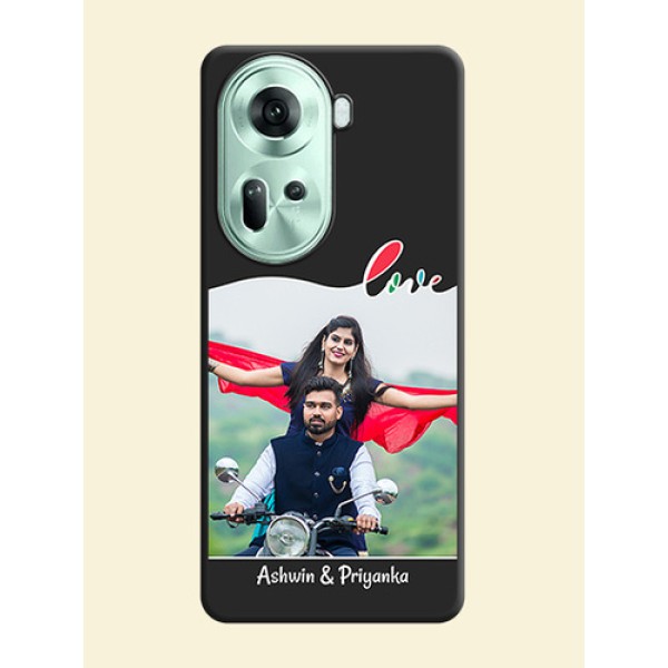 Fall in Love Pattern with Picture - Photo on Space Black Soft Matte Mobile Case - Reno 11 5G