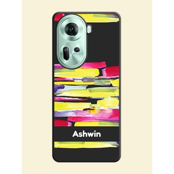 Brush Coloured on Space Black Personalized Soft Matte Phone Covers - Reno 11 5G Brush Coloured on Space Black Personalized Soft Matte Phone Covers - Reno 11 5G