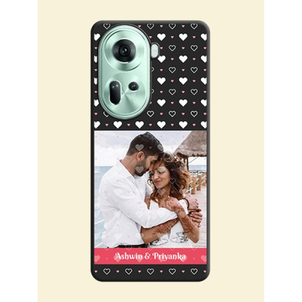 White Color Love Symbols with Text Design - Photo on Space Black Soft Matte Phone Cover - Reno 11 5G White Color Love Symbols with Text Design - Photo on Space Black Soft Matte Phone Cover - Reno 11 5G