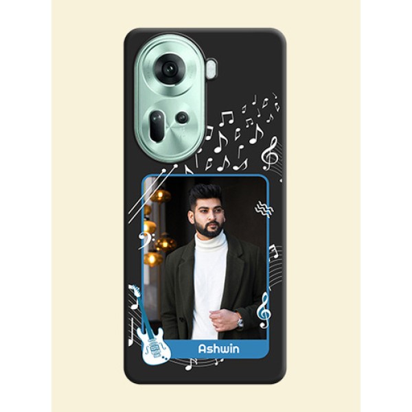 Musical Theme Design with Text - Photo on Space Black Soft Matte Mobile Case - Reno 11 5G Musical Theme Design with Text - Photo on Space Black Soft Matte Mobile Case - Reno 11 5G