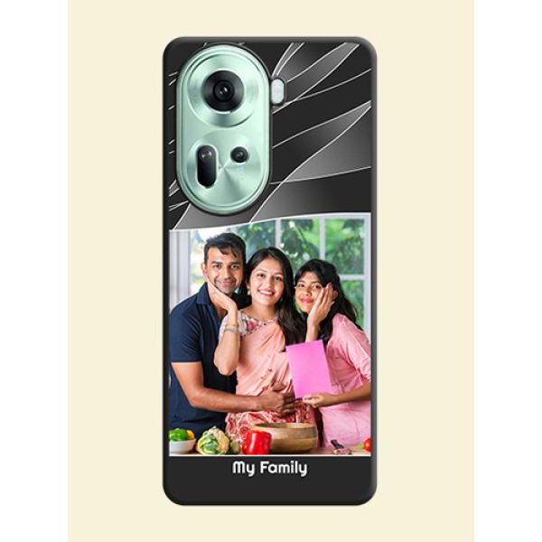 Mixed Wave Lines - Photo on Space Black Soft Matte Mobile Cover - Reno 11 5G Mixed Wave Lines - Photo on Space Black Soft Matte Mobile Cover - Reno 11 5G