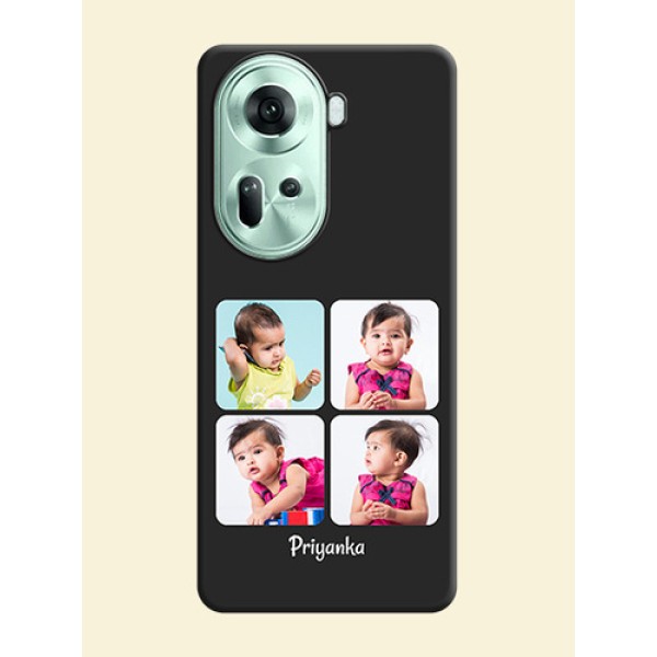 Floral Art with 6 Image Holder - Photo on Space Black Soft Matte Mobile Case - Reno 11 5G Floral Art with 6 Image Holder - Photo on Space Black Soft Matte Mobile Case - Reno 11 5G