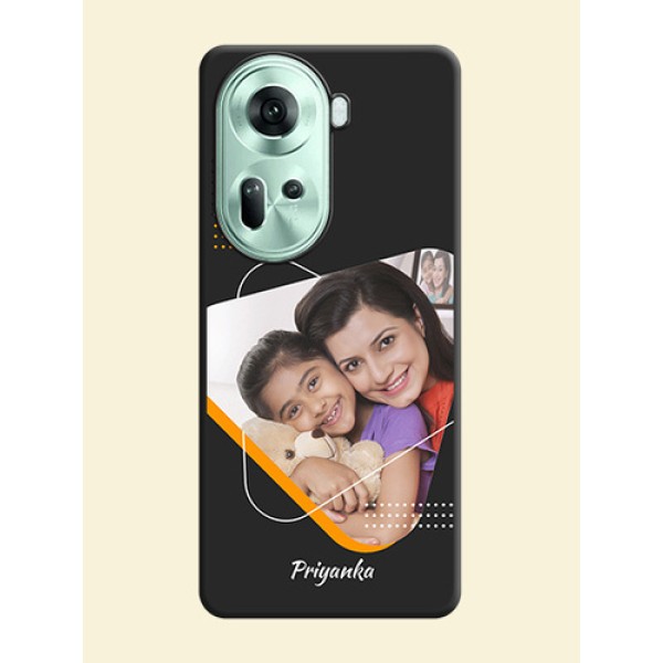 Yellow Triangle - Photo on Space Black Soft Matte Phone Cover - Reno 11 5G Yellow Triangle - Photo on Space Black Soft Matte Phone Cover - Reno 11 5G