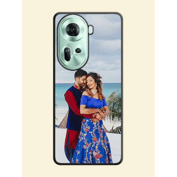 Full Single Pic Upload On Space Black Personalized Soft Matte Phone Covers - Reno 11 5G Full Single Pic Upload On Space Black Personalized Soft Matte Phone Covers - Reno 11 5G