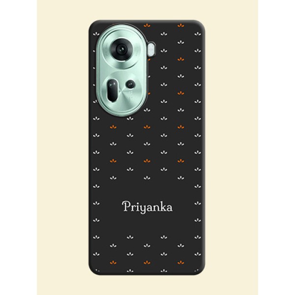 Simple Pattern With Custom Text On Space Black Personalized Soft Matte Phone Covers - Reno 11 5G Simple Pattern With Custom Text On Space Black Personalized Soft Matte Phone Covers - Reno 11 5G