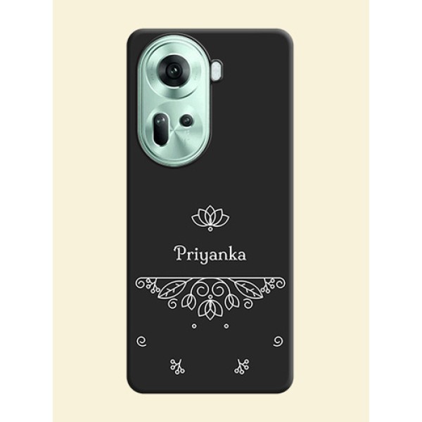 Lotus Garden Custom Text On Space Black Personalized Soft Matte Phone Covers - Reno 11 5G Lotus Garden Custom Text On Space Black Personalized Soft Matte Phone Covers - Reno 11 5G
