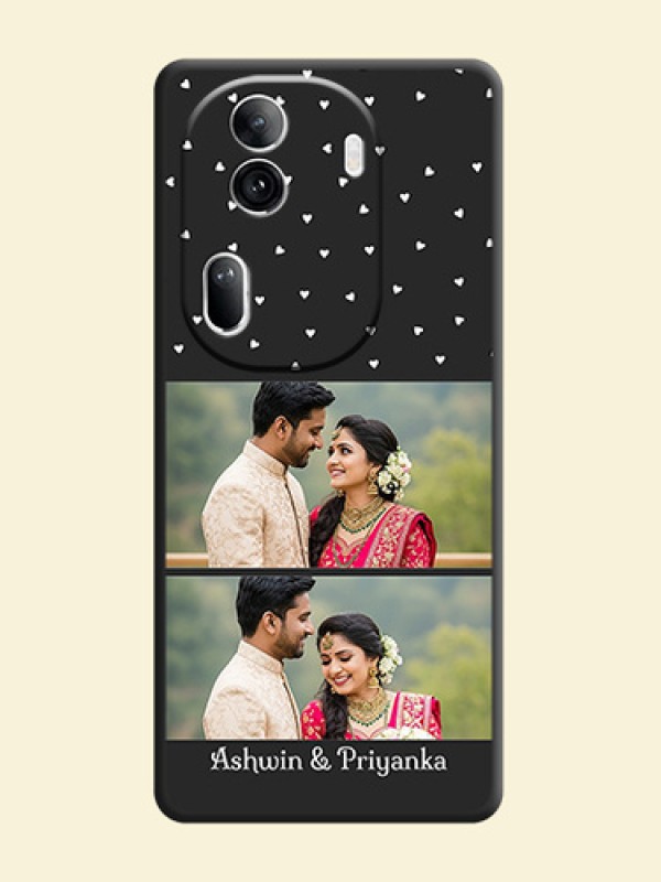 Miniature Love Symbols with Name on Space Black Custom Soft Matte Back Cover - Reno 11 Pro 5G