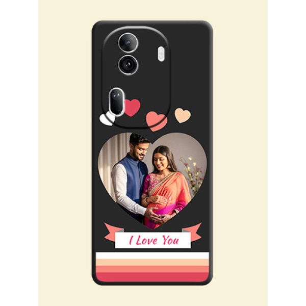 Love Shaped Photo with Colorful Stripes on Personalised Space Black Soft Matte Cases - Reno 11 Pro 5G Love Shaped Photo with Colorful Stripes on Personalised Space Black Soft Matte Cases - Reno 11 Pro 5G