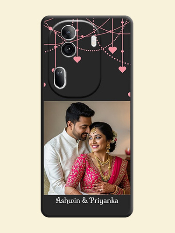 Pink Love Hangings with Text on Space Black Custom Soft Matte Back Cover - Reno 11 Pro 5G