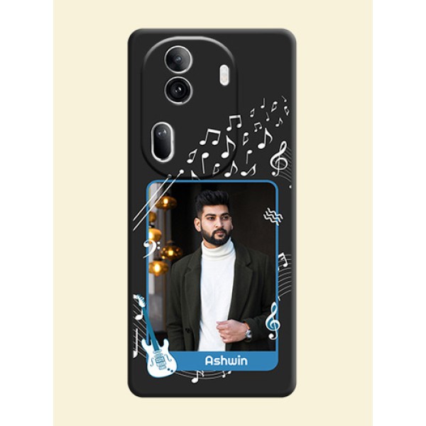 Musical Theme Design with Text - Photo on Space Black Soft Matte Mobile Case - Reno 11 Pro 5G Musical Theme Design with Text - Photo on Space Black Soft Matte Mobile Case - Reno 11 Pro 5G