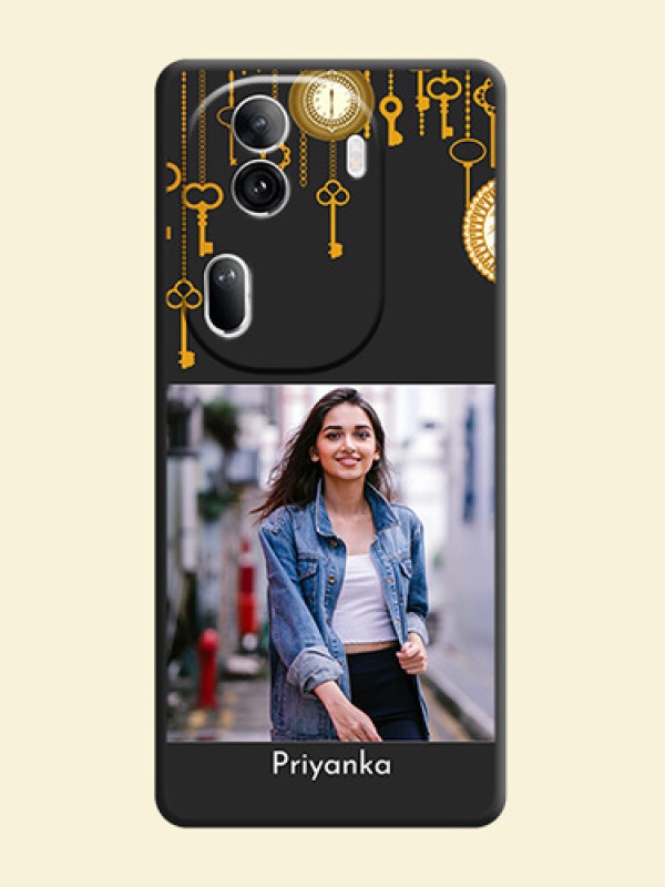 Decorative Design with Text on Space Black Custom Soft Matte Back Cover - Reno 11 Pro 5G