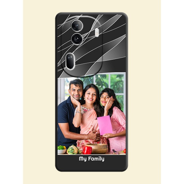 Mixed Wave Lines - Photo on Space Black Soft Matte Mobile Cover - Reno 11 Pro 5G Mixed Wave Lines - Photo on Space Black Soft Matte Mobile Cover - Reno 11 Pro 5G