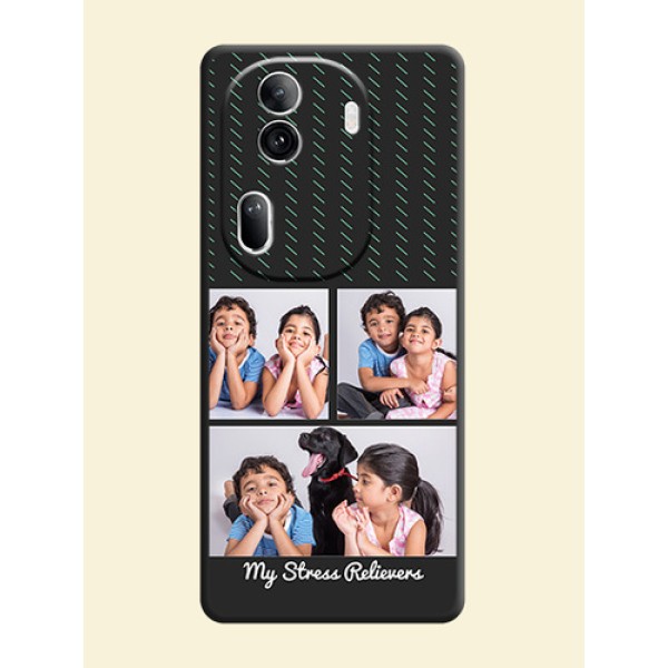 Cross Dotted Pattern with 2 Image Holder on Personalised Space Black Soft Matte Cases - Reno 11 Pro 5G Cross Dotted Pattern with 2 Image Holder on Personalised Space Black Soft Matte Cases - Reno 11 Pro 5G